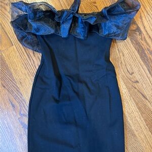 Forever 21 Black Ruffle Off-Shoulder Mini Dress